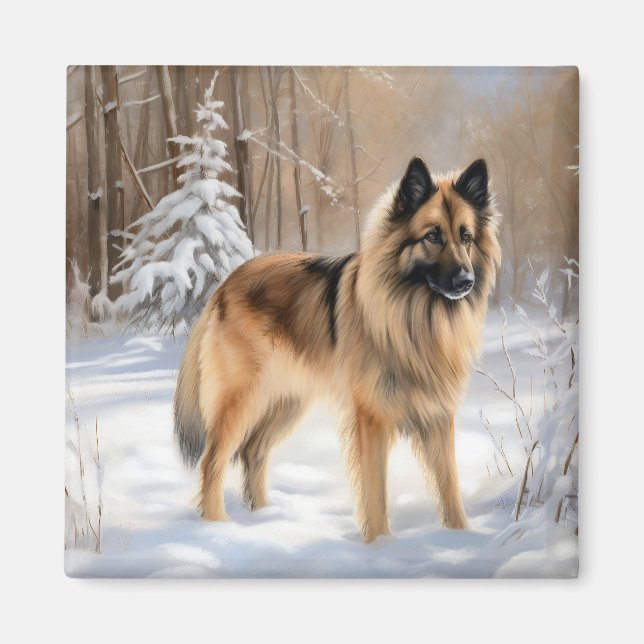 Íman Tervuren Belga Deixe Nevar Natal (Frente)
