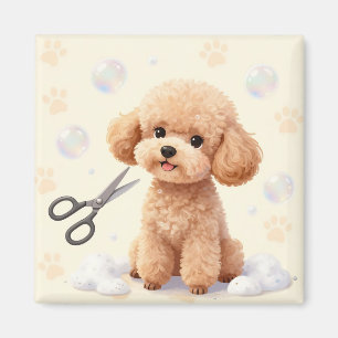 Íman Tesoura de Aparar Poodle Fofa Bolhas 