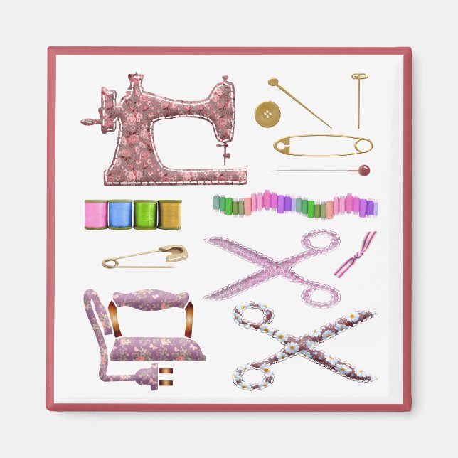 Íman Tesoura-De-Costura De Semente De Seamstresse (Frente)