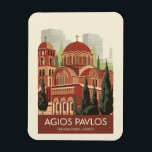 Íman Tessalónica Agios Pavlos Viagem Art Vintage<br><div class="desc">Viagem de vetor retrovetor de Salónica. Tessalónica é uma cidade portuária grega no Golfo Térmico do Mar Egeu.</div>