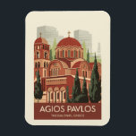 Íman Tessalónica Agios Pavlos Viagem Art Vintage<br><div class="desc">Viagem de vetor retrovetor de Salónica. Tessalónica é uma cidade portuária grega no Golfo Térmico do Mar Egeu.</div>