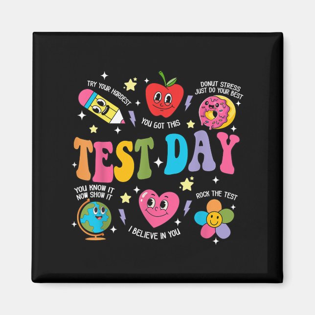 Íman Test Day Rock The Test Testing Day Motivational Te (Frente)