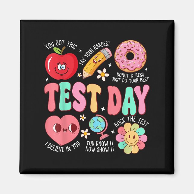 Íman Test Day Rock The Test Testing Day Motivational Te (Frente)