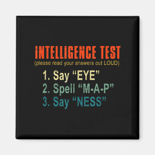 Íman Teste de Inteligência Humor Adulto Engraçado Sarca