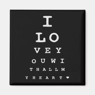 Íman Teste De Olhos Eu Te Amo Com Todos Os Meus Namorad