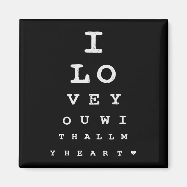 Íman Teste De Olhos Eu Te Amo Com Todos Os Meus Namorad (Frente)