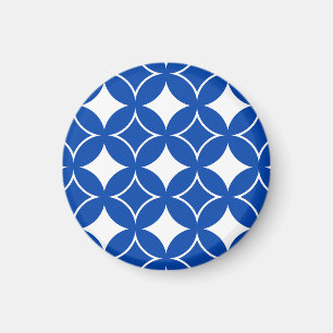 Íman Teste padrão azul e branco do shippo