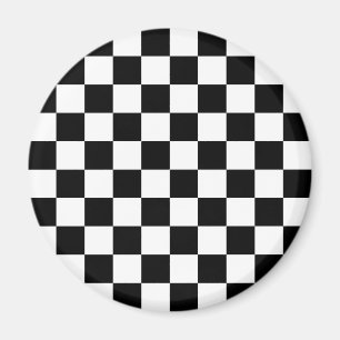 Íman Teste padrão Checkered preto & branco