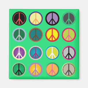 Íman Teste padrão colorido do sinal de paz 60s do hipp