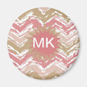 Íman Teste padrão coral de Chevron do ziguezague do