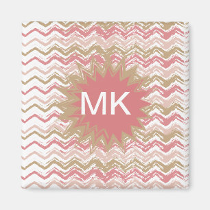 Íman Teste padrão coral de Chevron do ziguezague do