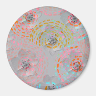 Íman Teste padrão de flor colorido com linhas gráfica