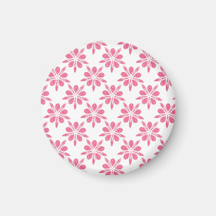 Íman Teste padrão de flor cor-de-rosa e branco bonito