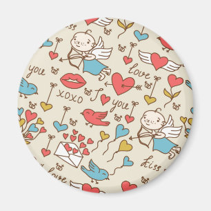 Íman Teste padrão do dia dos namorados com Cupido