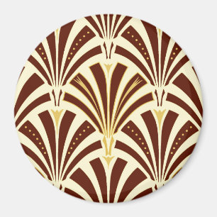 Íman Teste padrão do fã do art deco - chocolate no