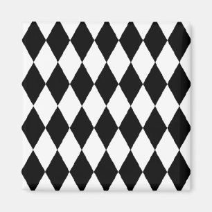 Íman Teste padrão do Harlequin, design preto e branco