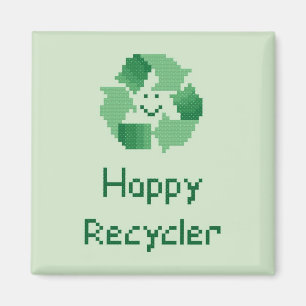 Íman Teste padrão feliz do ponto da cruz do reciclador