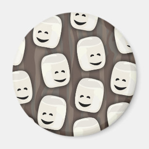 Íman Teste padrão feliz dos amigos do Marshmallow