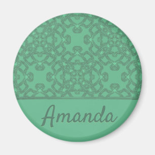 Íman Teste padrão personalizado do verde da hortelã