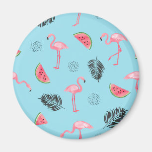 Íman Teste padrão tropical na moda do flamingo & da
