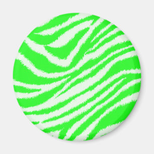 Íman Teste padrão verde de néon da zebra