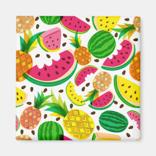 Íman Teste padrão vermelho & amarelo da fruta tropical