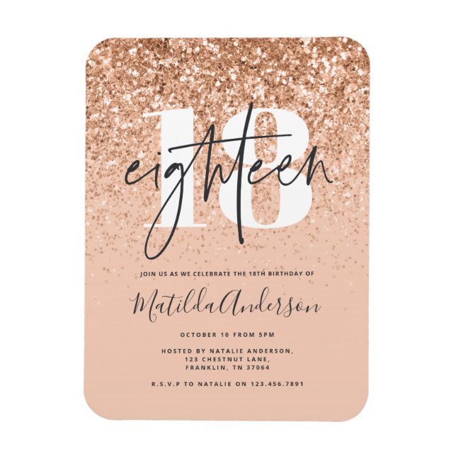 Íman Testemunho de pêssego feminino moderno 18 anos (Vertical)