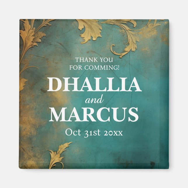 Íman Teto Floral gótico E Dourado (Frente)