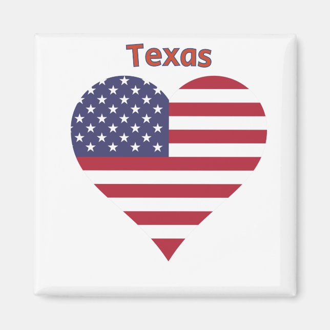 Íman Texas American Flag Heart (Frente)