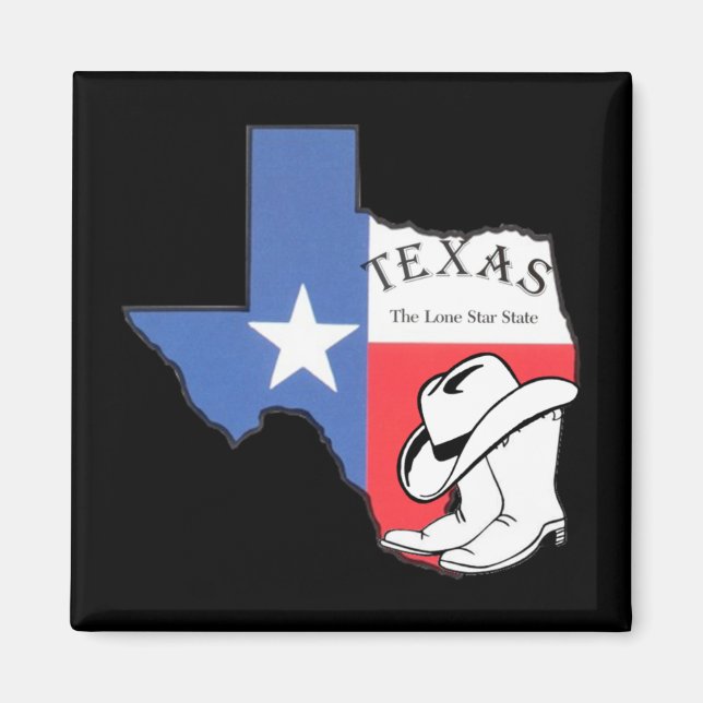 Íman Texas: Bandeira e Silhouette do Texas (Frente)