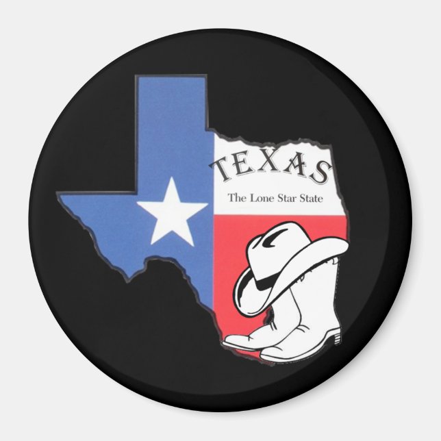 Íman Texas: Bandeira e Silhueta do Texas, (Frente)
