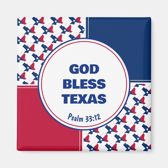 Íman TEXAS de DEUS ABENÇOE Patriótico Personalizado (Frente)