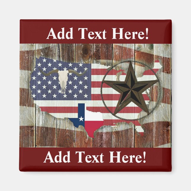 Íman Texas Lone Star Texas Long Horn Magnet (Frente)