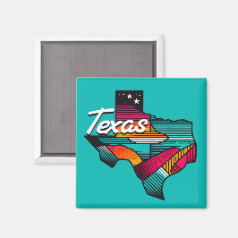 Íman Texas Retro Sunset Lone Star State Souvenir