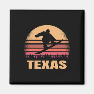 Íman Texas Snowboard Vintage Snow Boarder Retro 70s