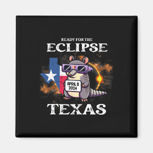 Íman Texas Solar Eclipse 2024 abril 8 Funny Armadillo F