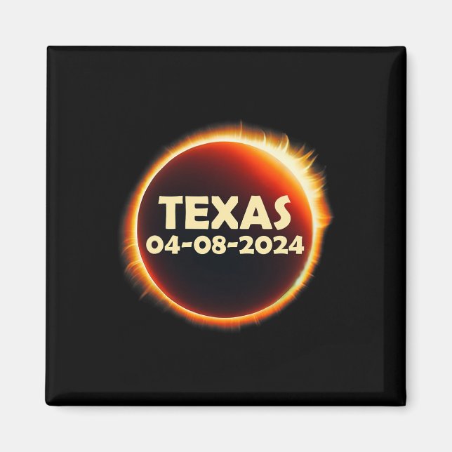 Íman Texas Solar Eclipse 2024 abril 8 Totality Texas (Frente)