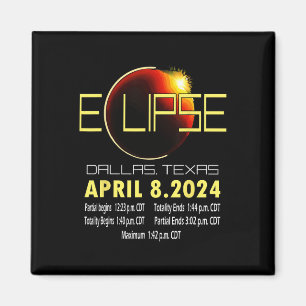 Íman Texas Solar Eclipse 2024 Solar Eclipse Engraçado T