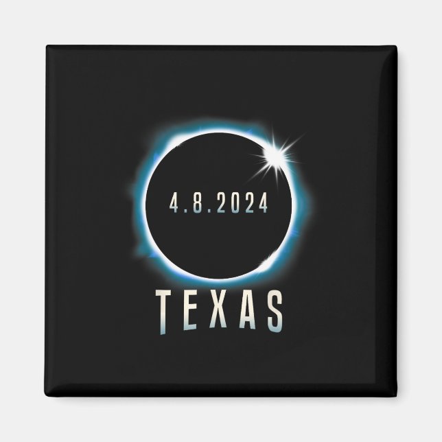 Íman Texas Total Solar Eclipse 2024 Blue April 8 Men Wo (Frente)