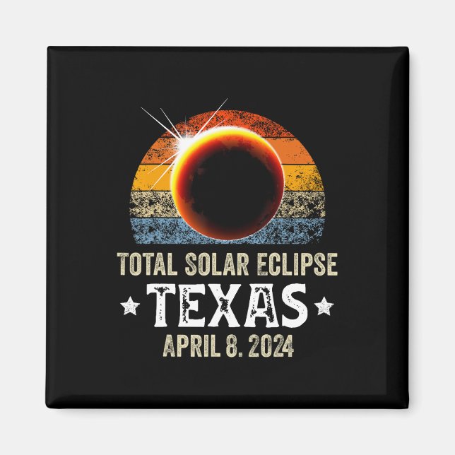 Íman Texas Total Solar Eclipse 8 de abril de 2024 Texas (Frente)