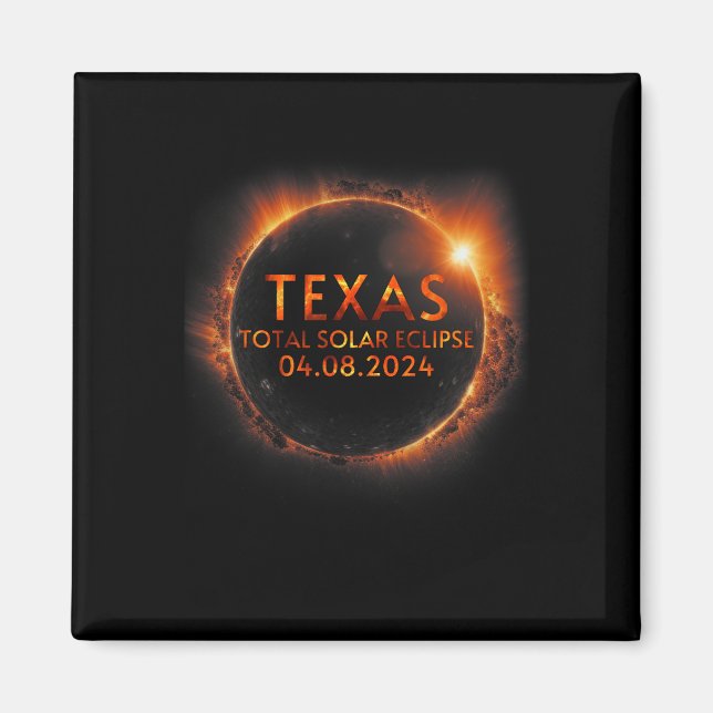 Íman Texas Total Solar Eclipse 8 de abril de 2024 Texas (Frente)