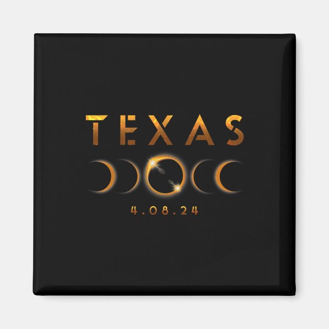 Íman Texas Total Solar Eclipse 8 de abril de 2024 Texas (Frente)