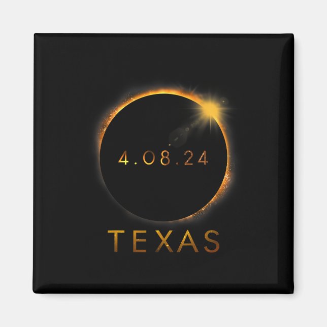 Íman Texas Total Solar Eclipse 8 de abril de 2024 Texas (Frente)