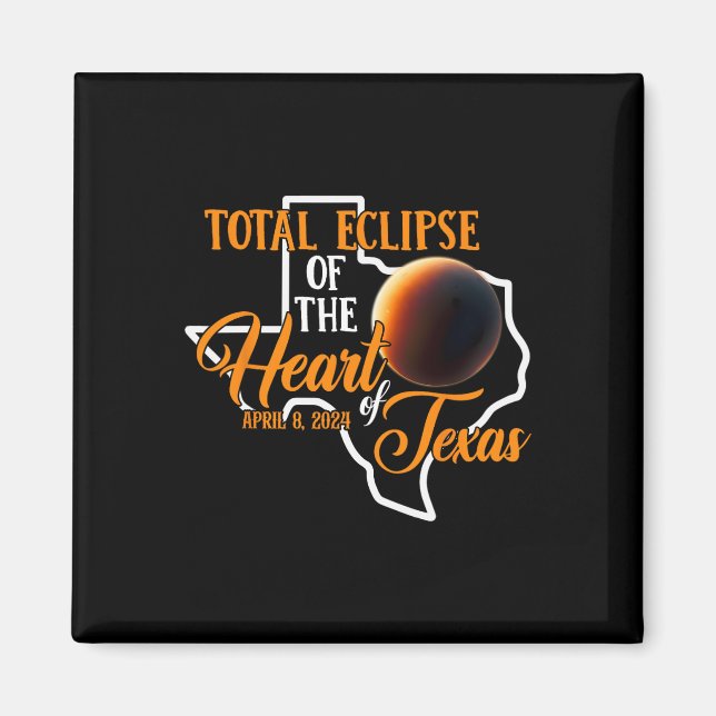 Íman Texas Total Solar Eclipse April 8 2024 Usa Map Tot (Frente)