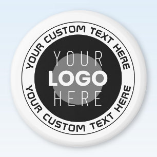 Íman Texto Circular Editável & Logotipo Substituível
