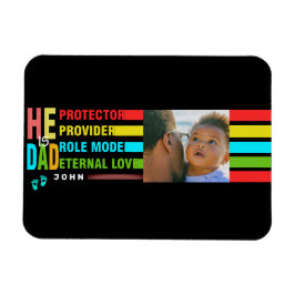 Íman Texto colorido Ele é PAI, Pai Aniversário Presente