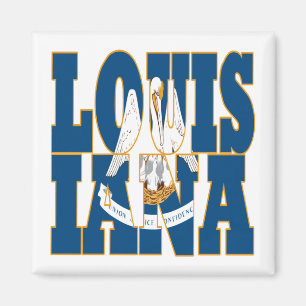 Íman texto da bandeira do estado da Louisiana
