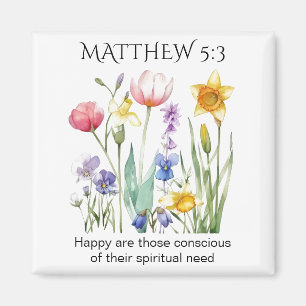 Íman Texto do Ano JW 2026 com Flores em Aquarela