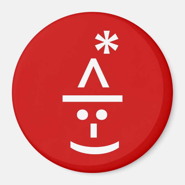 Íman Texto do Elf Emoticon Xmas ASCII (Frente)