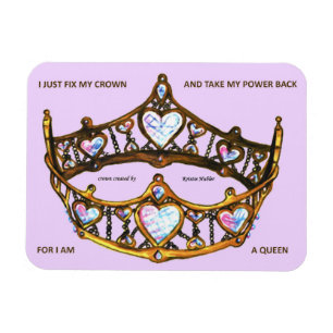 Íman Texto do lilac do rosa da tiara da coroa do ouro